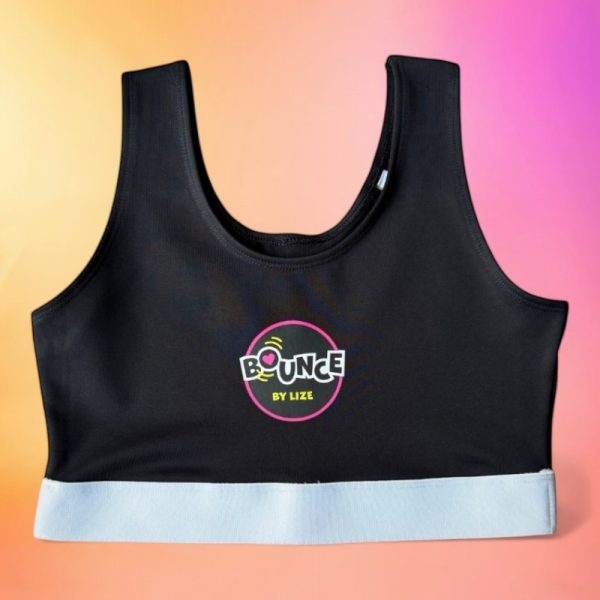 Crop top "Stars" zwart/wit