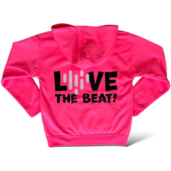 Volwassen hoodie Love the beat neon roze - Afbeelding 3