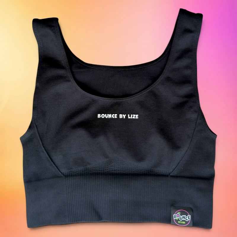 Bounce tropical croptop adults zwart (one size)