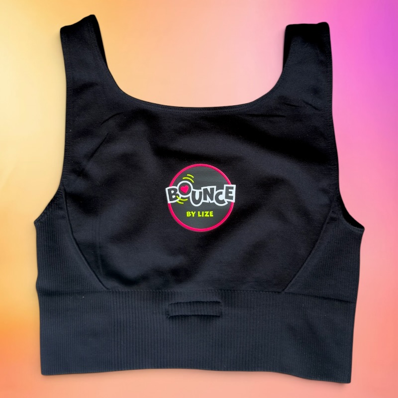 Bounce tropical croptop adults zwart (one size) - Afbeelding 2